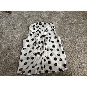 Elle‎ Ruffled Black & White Blouse